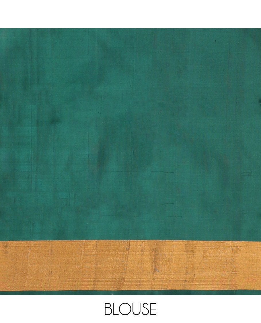 Yellow uppada silk saree with contrast plain border & floral buttas pallu