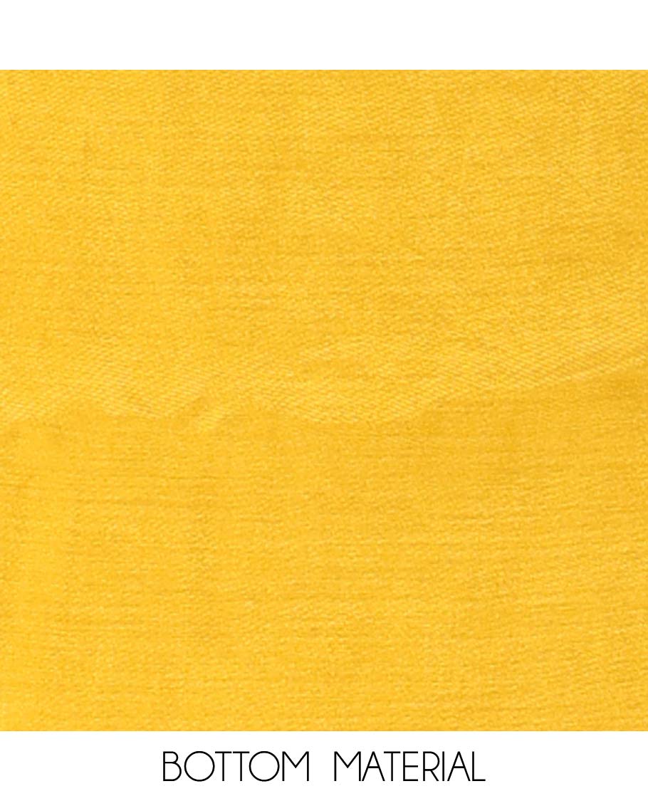 Yellow material chudidhar set, floral print & embroidered top, plain bottom & embroidered top
