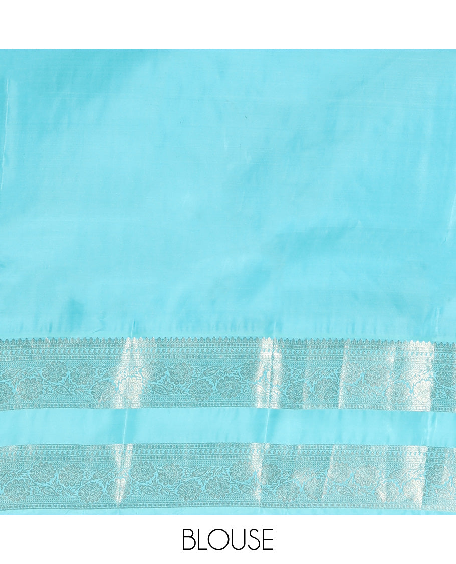 Pink Vasundhara Silk Saree, Enriched with Rekku Butta Enclosed Checks, Complemented by a Contrast Rettai Pettu Kodi Visiry Border, Grand Pallu, and Contrast Blouse