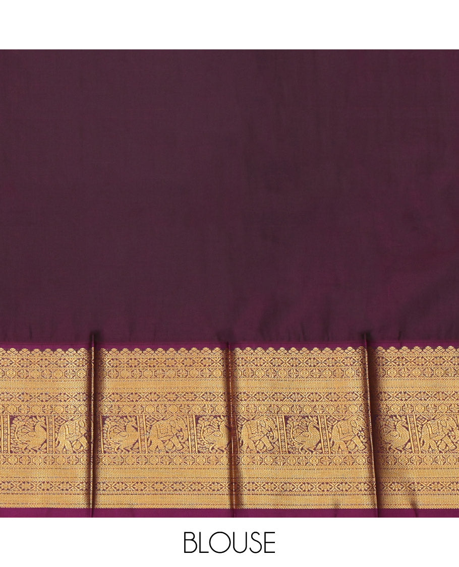 Blue Budget Silk Saree, Adorned with Zari Buttas, a Contrast Traditional Zari Border, a Grand Pallu and a Contrast Blouse