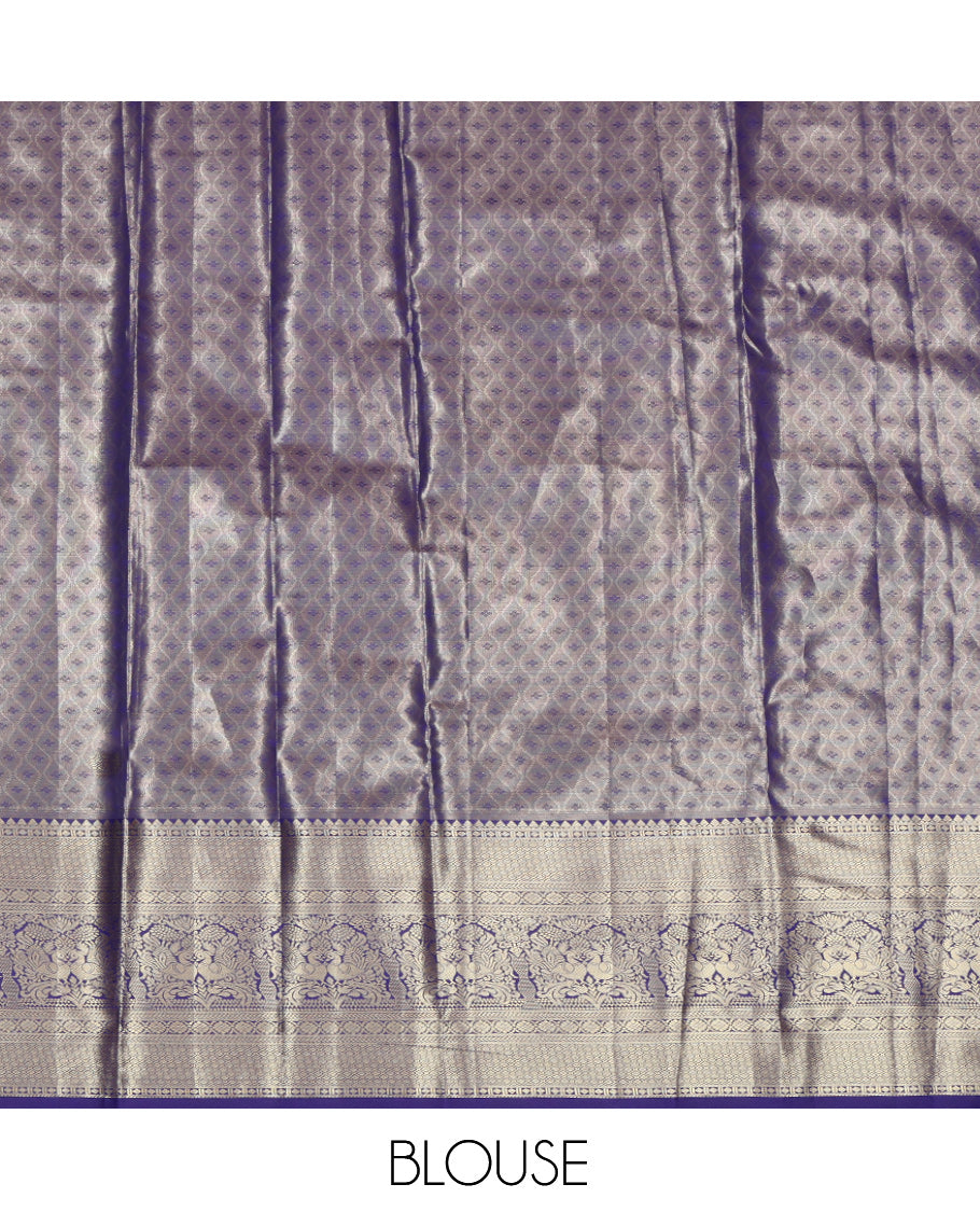 Blue Art Silk Pavadai Material Set
