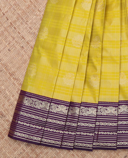 Green Checks Budget Silk Saree