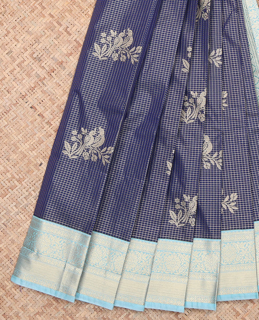 Blue Zari Border Budget Silk Saree