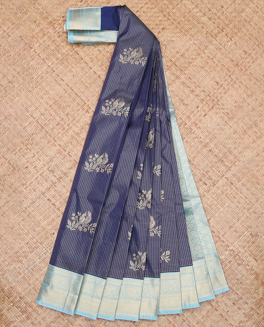 Blue Zari Border Budget Silk Saree