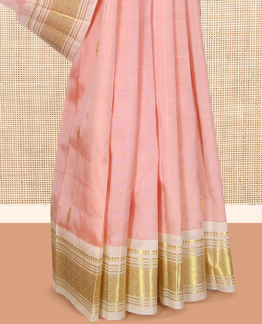 Baby Pink Kanchipuram Silk Saree