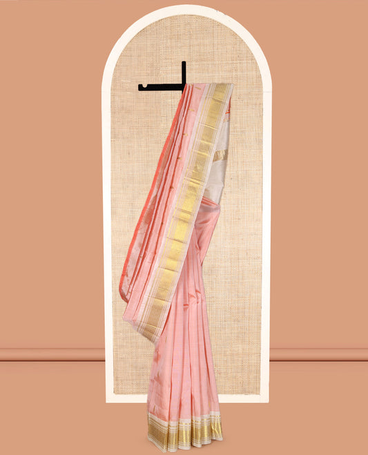 Baby Pink Kanchipuram Silk Saree