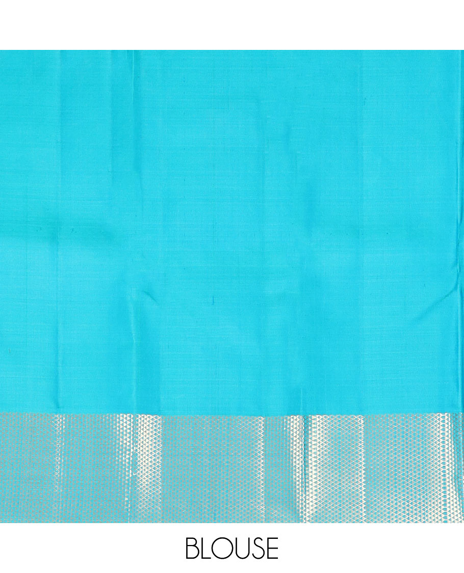 Yellow zari buttas Kanchipuram silk saree, contrast ara maadam design border, and pallu of ara maadam designs