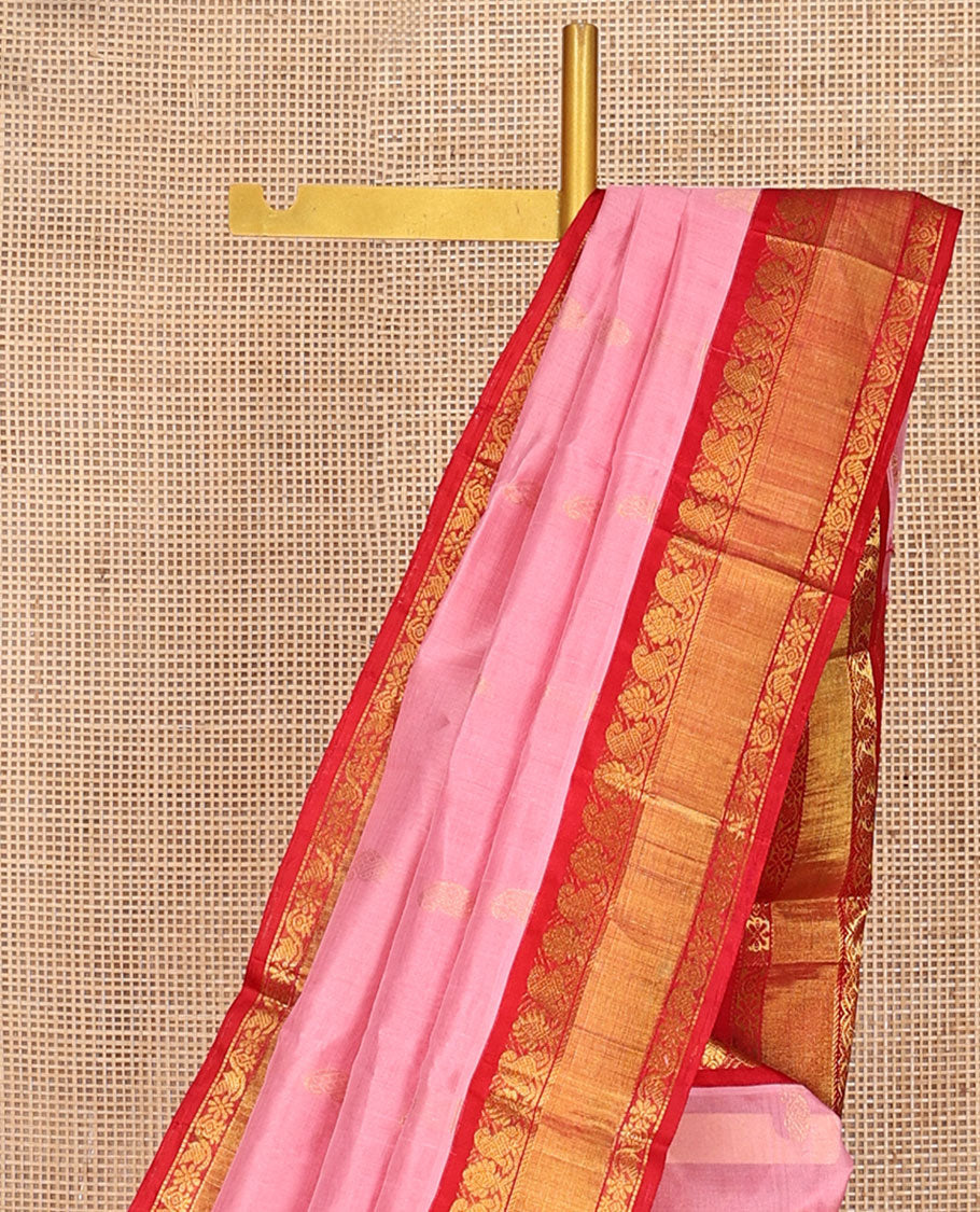 Pink Kuppadam Silk Saree