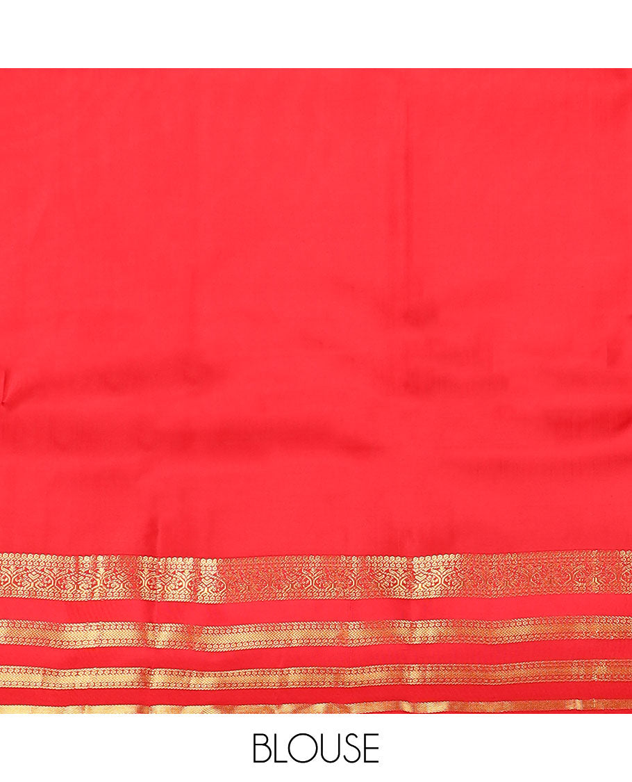 Green zari buttas soft silk saree, contrast border of jadai nagam, vanki & banaras & jaal pallu