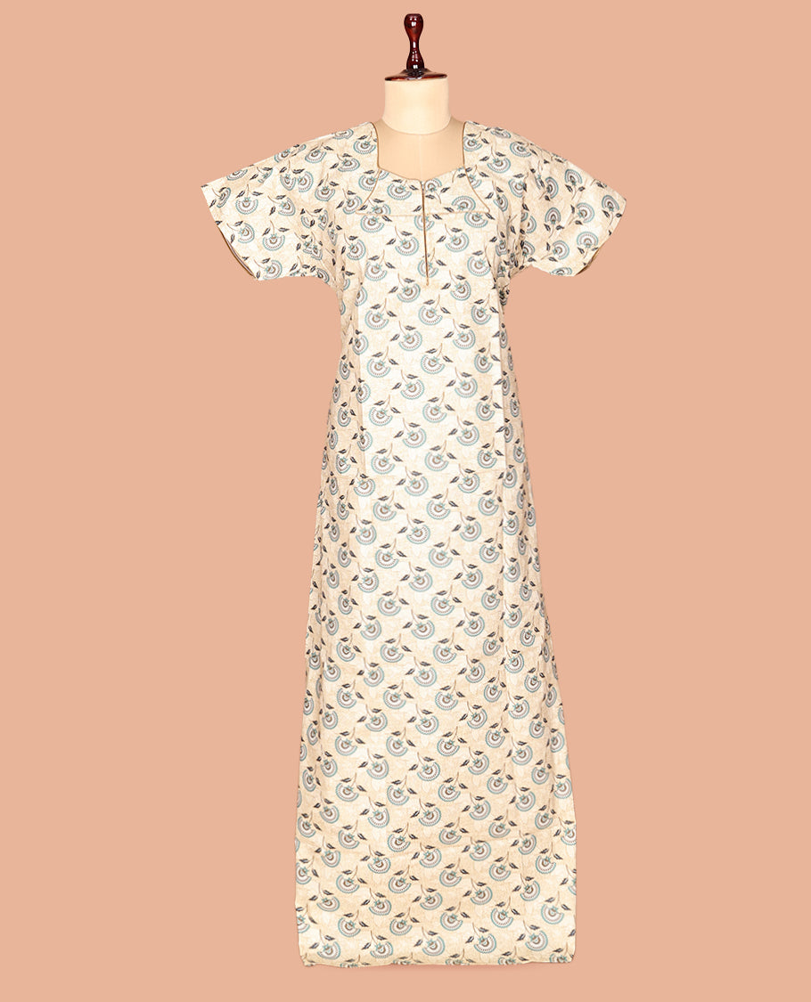 Light Sandal Cotton-Blended Nighty