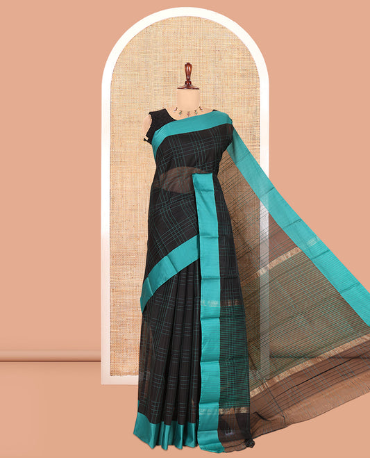 Black Semi-Silk Cotton Saree