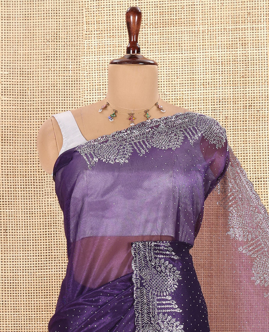Violet Twill Net Saree