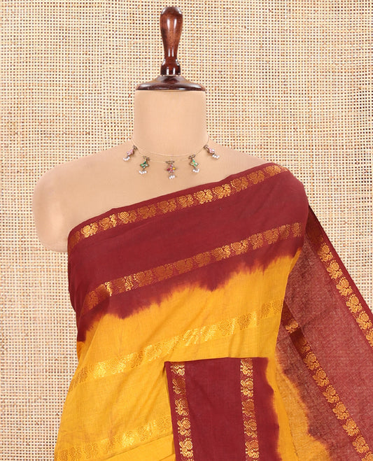 Yellow Sungudi Cotton Saree
