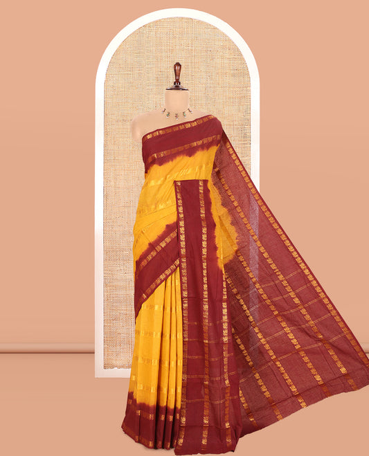 Yellow Sungudi Cotton Saree