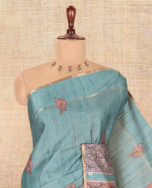 Green Fancy Tussar Saree