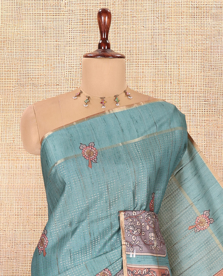 Green Fancy Tussar Saree