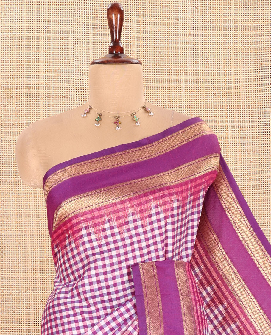 Purple Chettinad-Style Soft Silk Saree