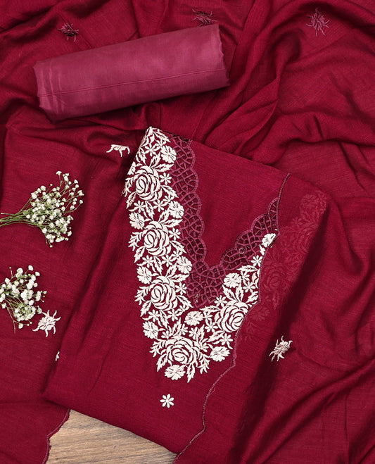 Maroon Material Chudidar Set