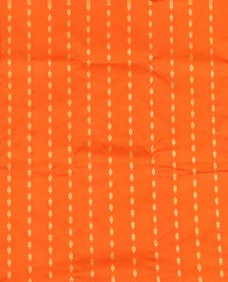 Orange Pure Silk Navarathna Pavadai Material Set
