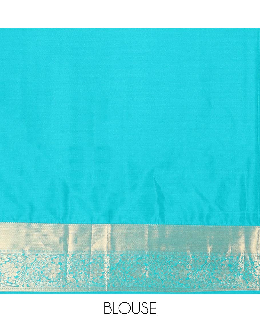 Pink floral jaal design soft silk saree with contrast zari design border & argyle design pallu