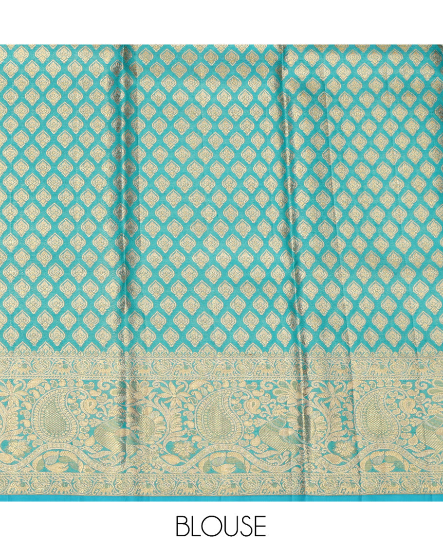 Green Pure Silk Pavadai Material Set