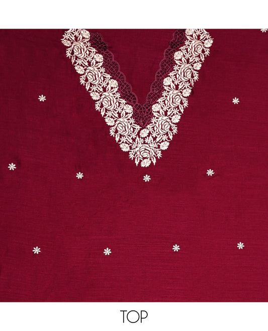 Maroon Material Chudidar Set
