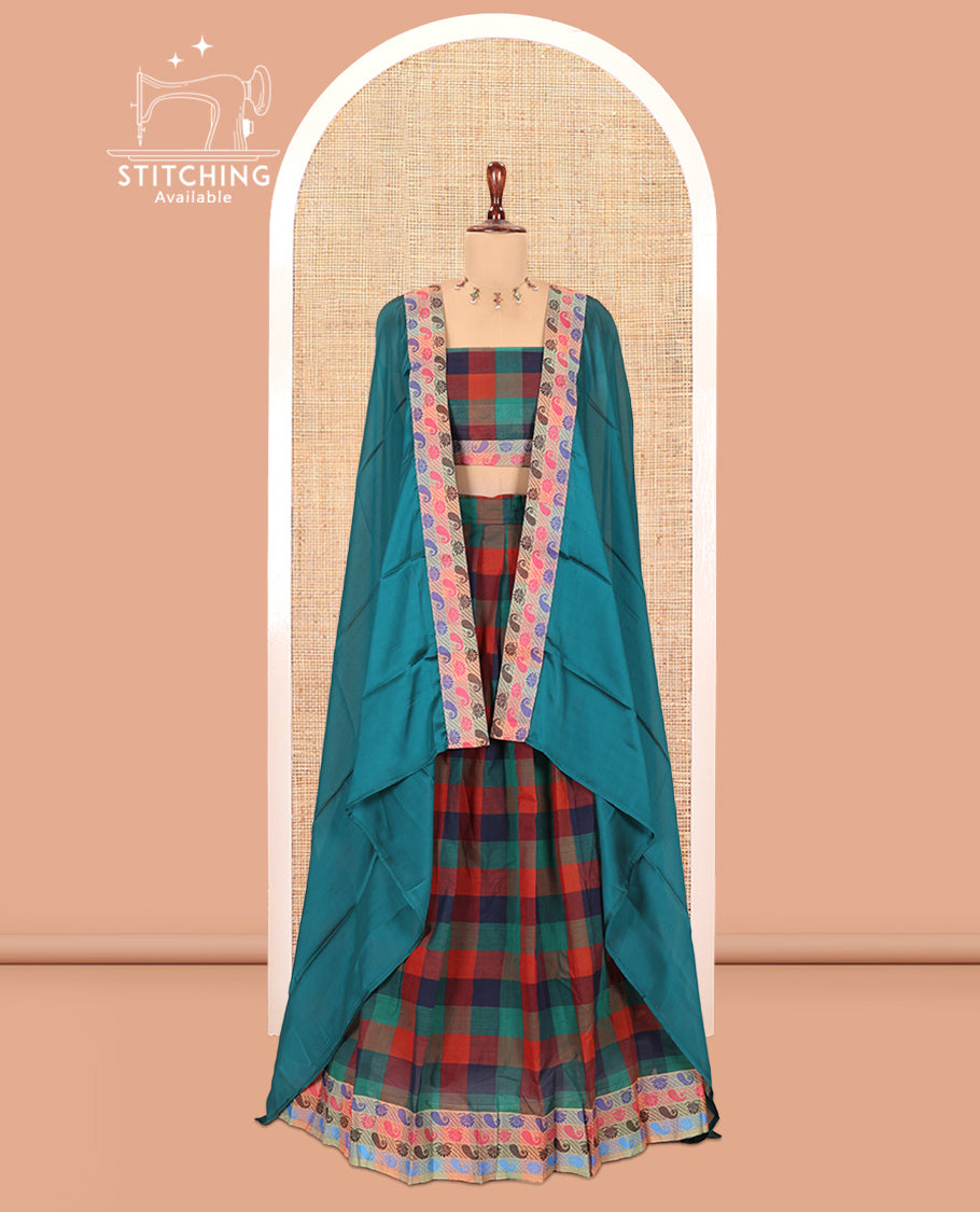 Multi-Color Chettinad Cotton Half-Saree