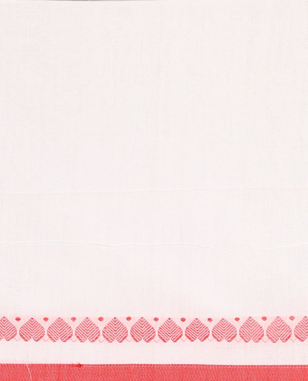 White plain khadi cotton saree with contrast border and plain pallu with tussels