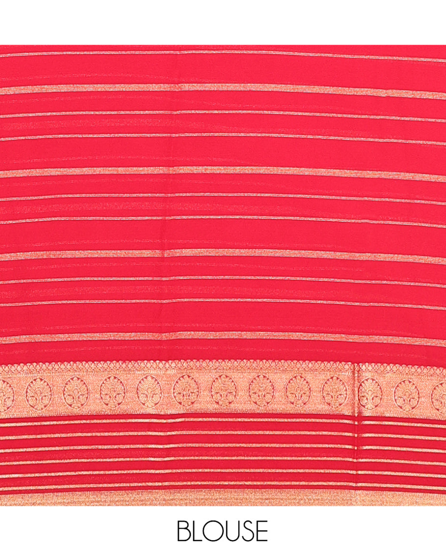 Red Semi Mysore Silk Saree