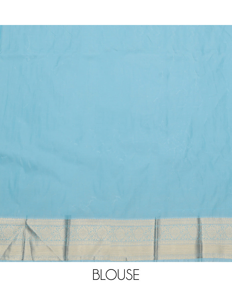 Blue Zari Border Budget Silk Saree