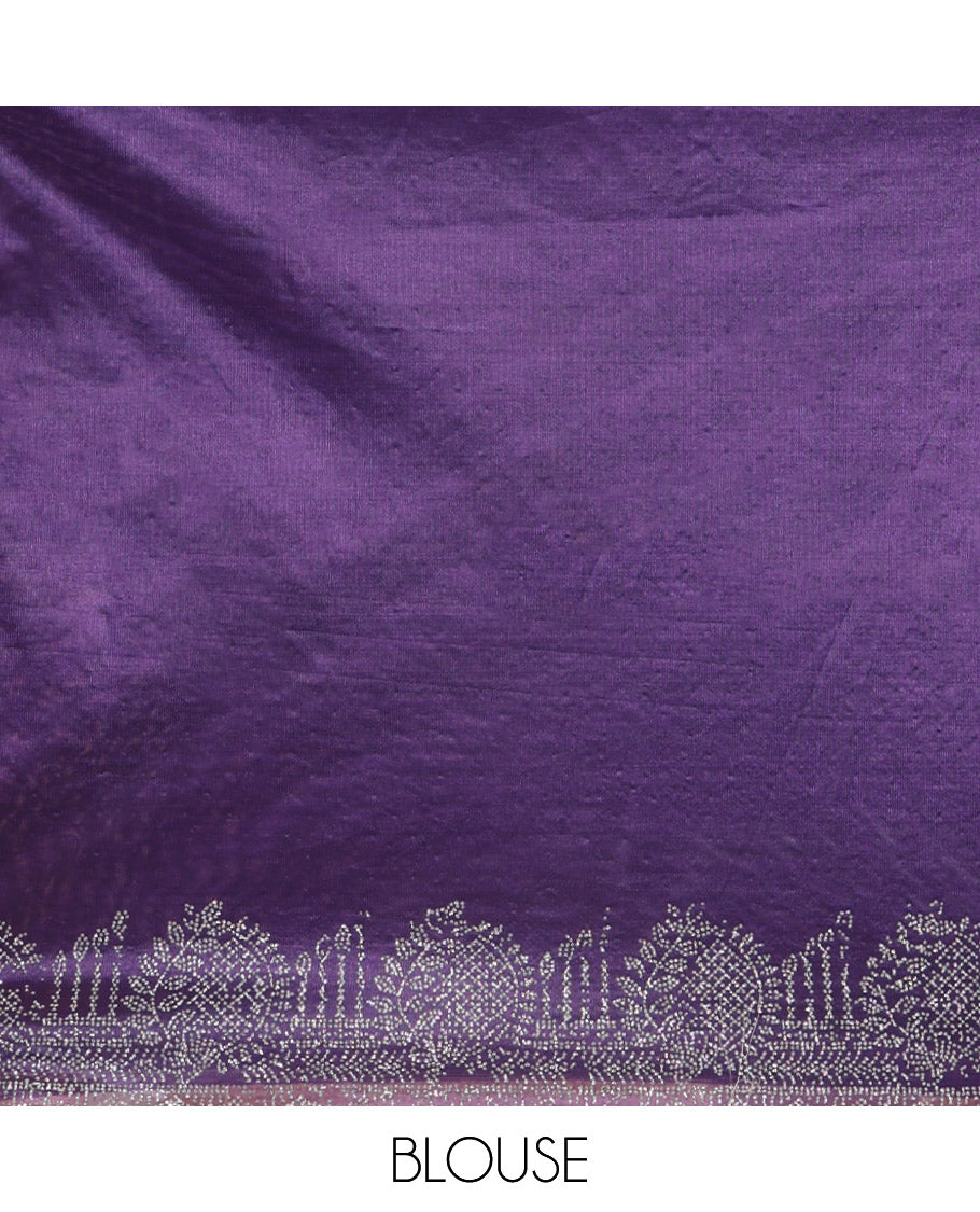 Violet Twill Net Saree