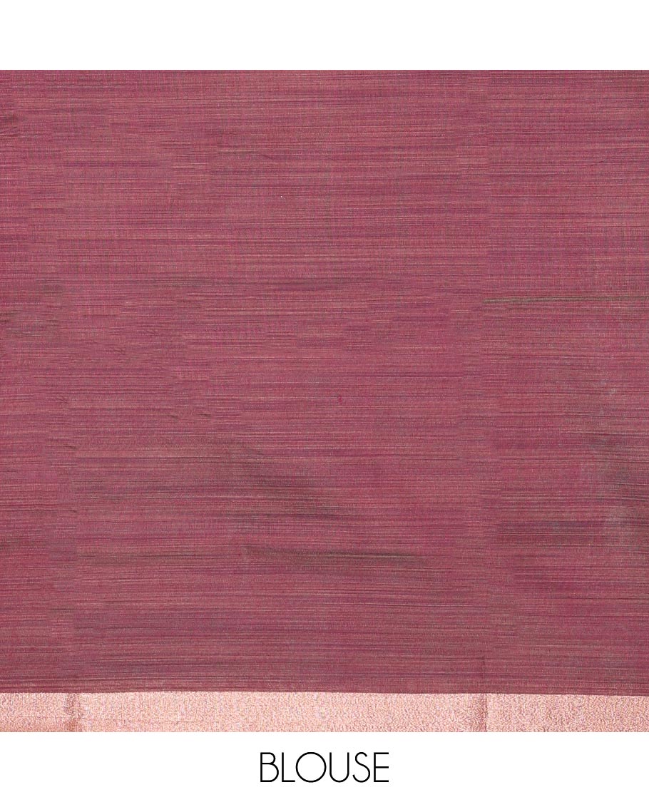 Teal Green Semi-Silk Cotton Saree, Adorned with Warli Print, a Tissue Border, Contrast Warli Printed Pallu, and a Contrast Blouse