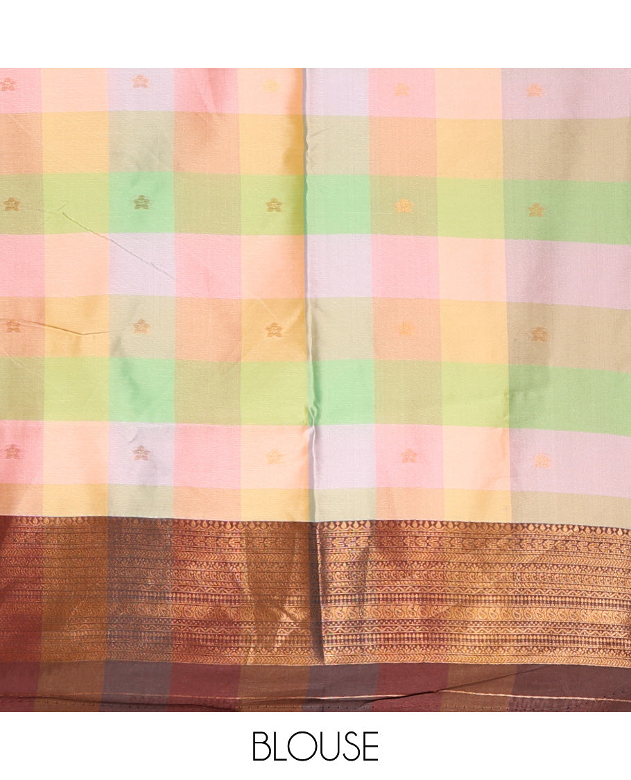 Dark Brown Fancy Softy Silk Saree