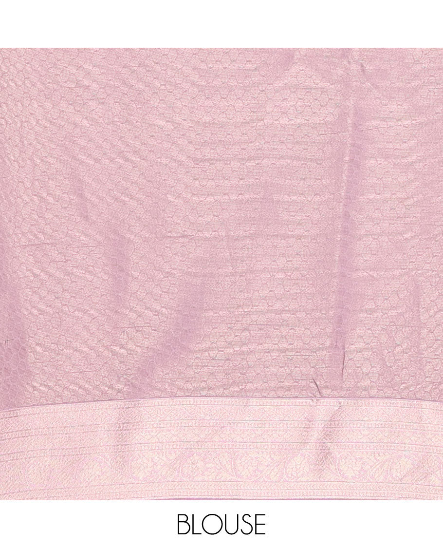 Rani Pink Elite Soft Silk Saree, Delicately Woven with Checked Design on Its Body, Complemented by a Contrast Border of Jungle-Themed Flora-Fauna Motifs, a Pallu of Checked Design, and Paired with a Contrast Blouse