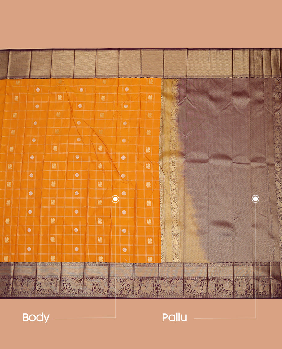 Orange Budget Silk Saree