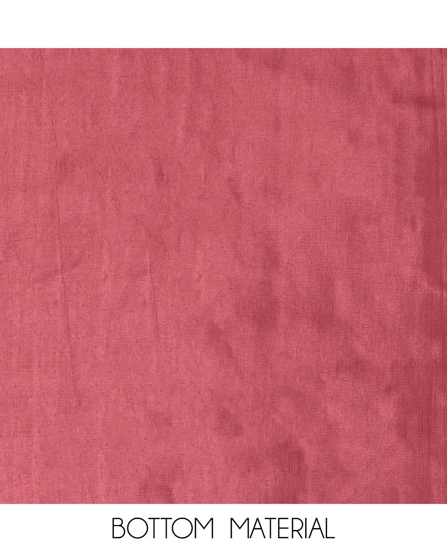 Maroon chudidhar material set floral thread embroidered top with plain bottom & sequins embroidered dupatta