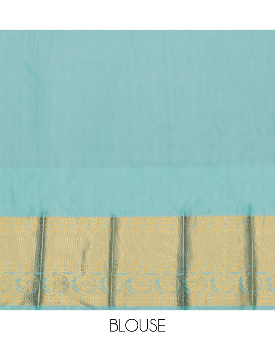 Purple Budget Silk Saree, Elevated with Zari Buttas Enclosed Checks, a Contrast Traditional Zari Border, Grand Pallu, and a Contrast Blouse