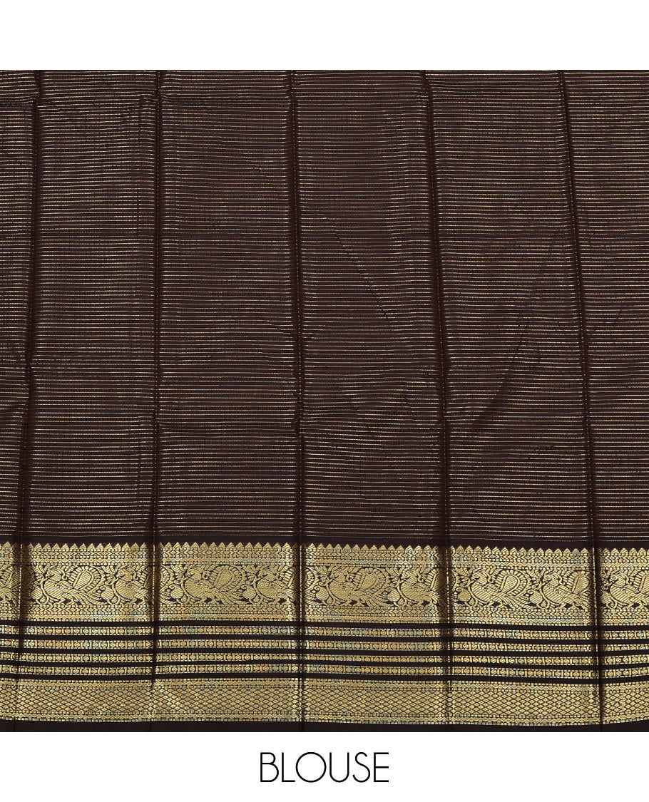Light Grey Budget Silk Saree, Woven with Zari Buttas All Over Its Body, Complemented by a Contrast Traditional Zari Design Border, Grand Pallu, and Paired with a Contrast Blouse