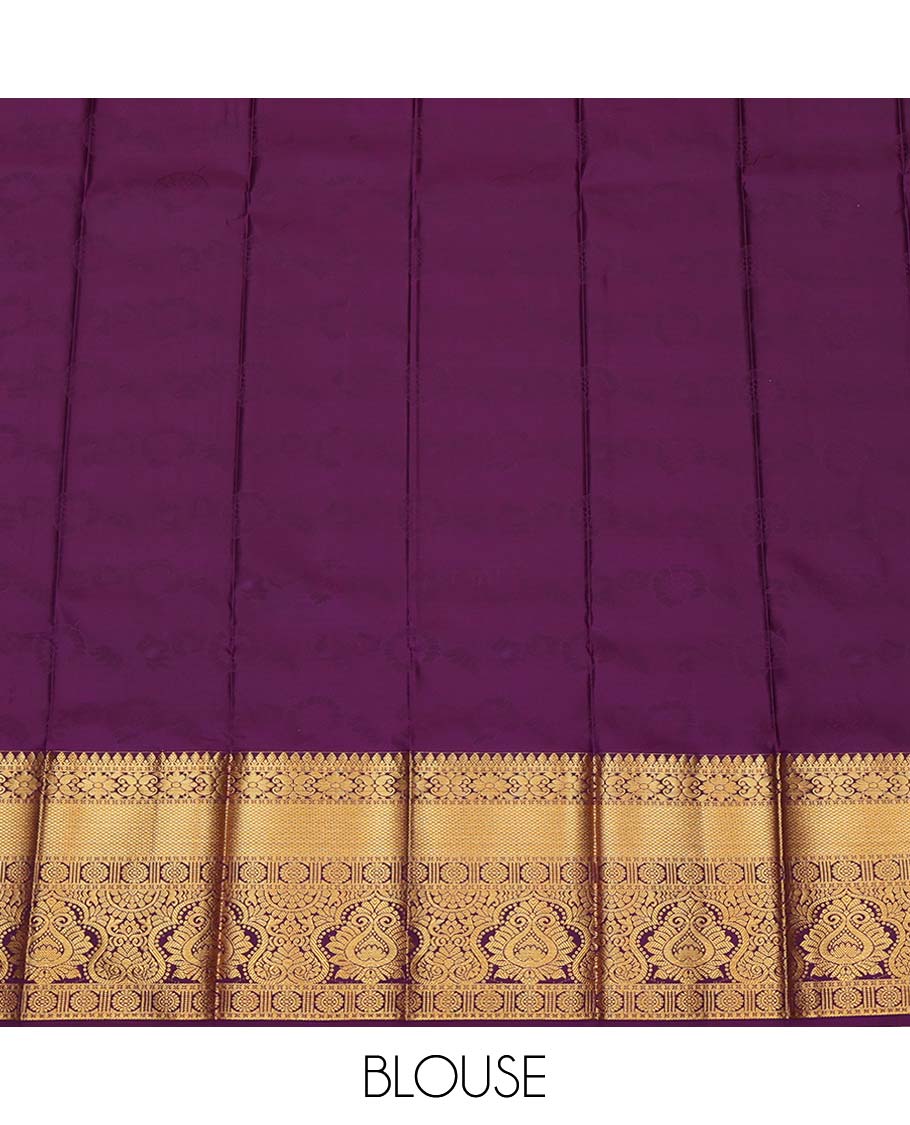 Green Dual-Tone Budget Silk Saree, Graced with Floral Jacquard Design, Complemented by Contrast Traditional Zari Border, a Jaal Pallu and a Contrast Blouse