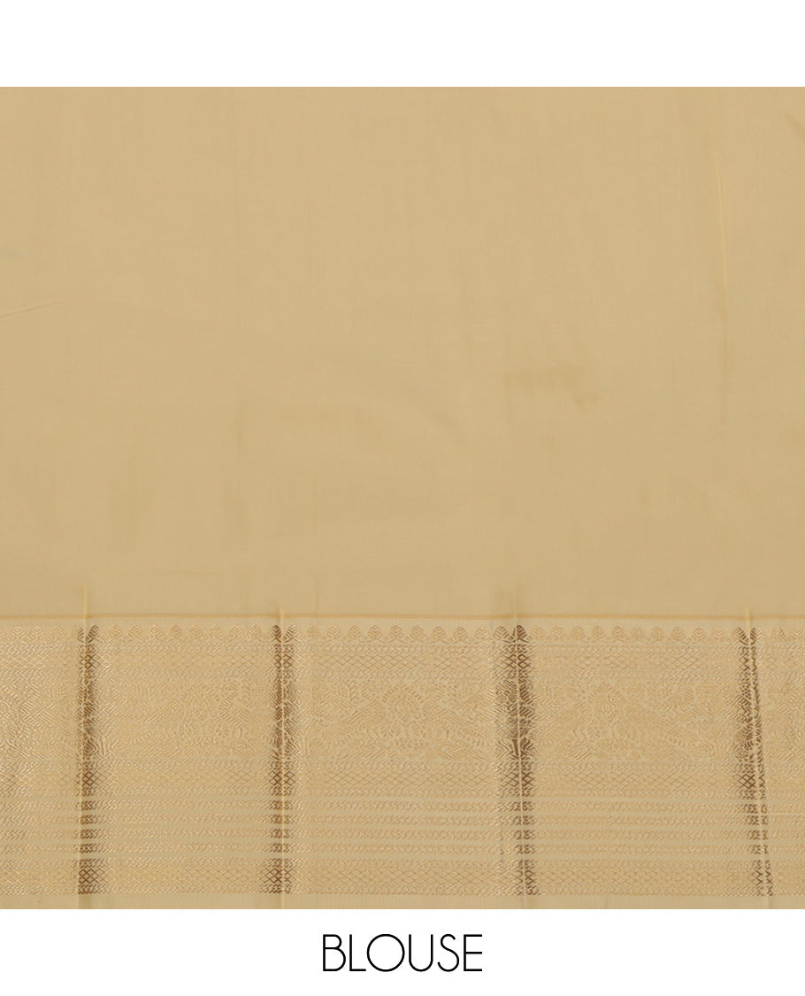 Blue Budget Silk Saree, Enthralled with Zari Buttas, a Contrast Traditional Zari Border, Grand Pallu, and a Contrast Blouse