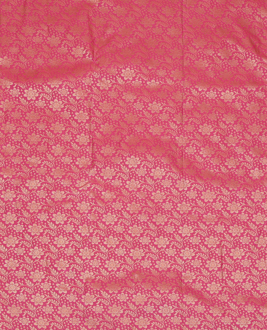 Pink Art Silk Pavadai Material Set