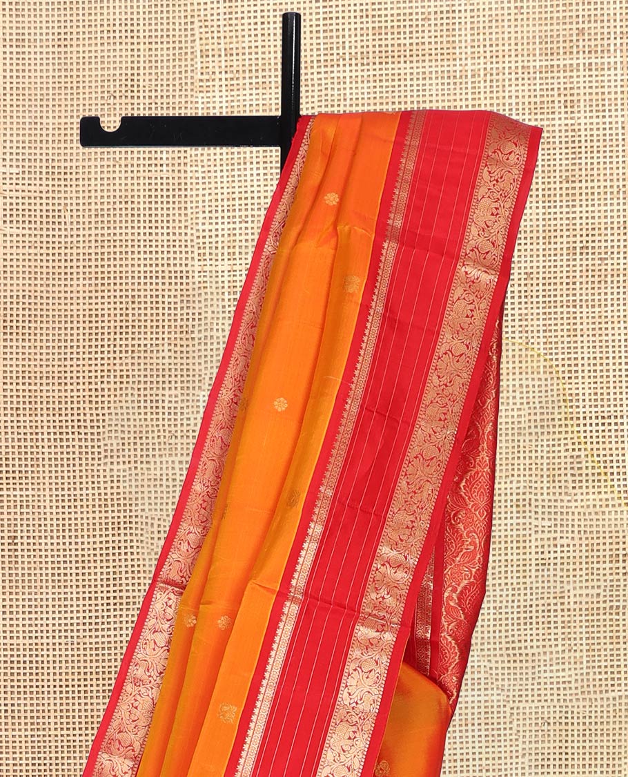 Orange Mayuri Lite Silk Mix Saree