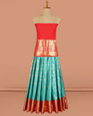 Blue Art Silk Pavadai Material Set
