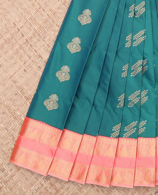 Green Rettai Pettu  Budget Silk Saree