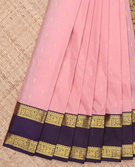 Pink Temple Buttas Budget Silk Saree