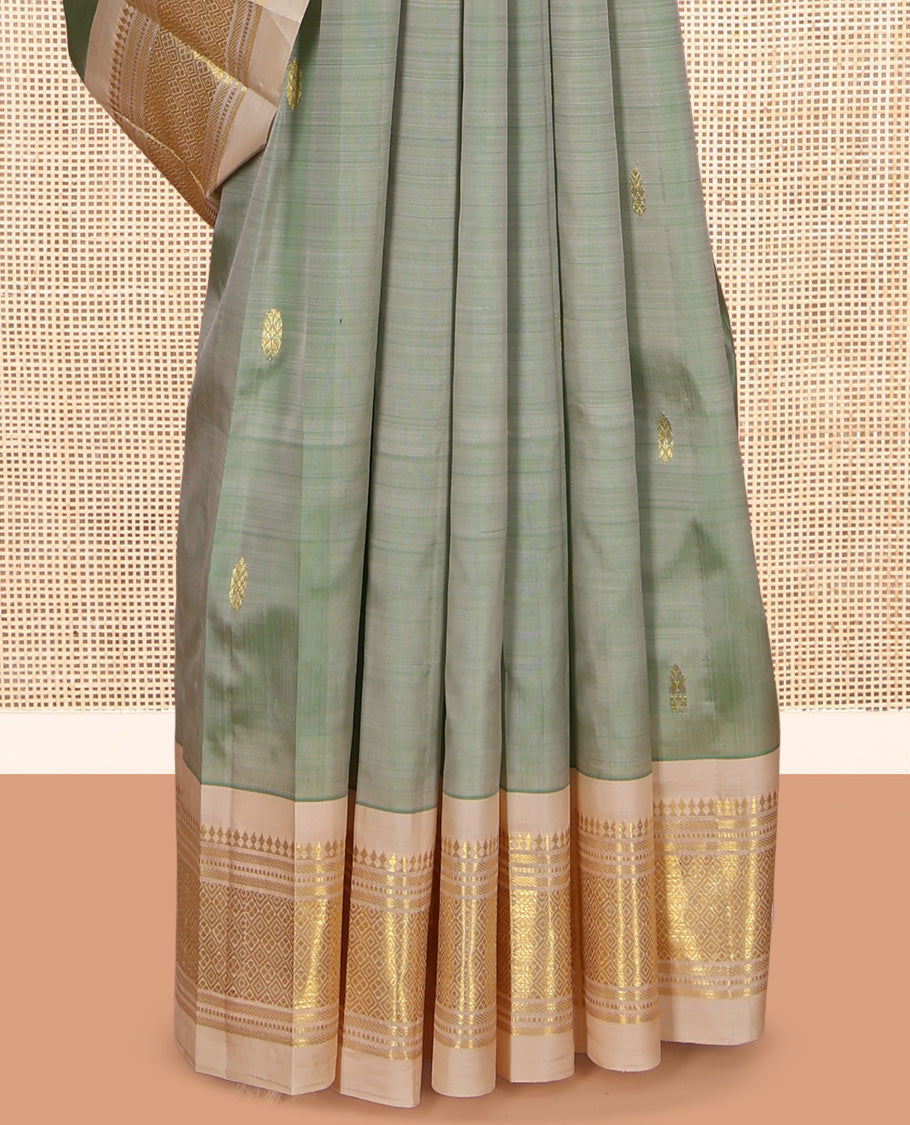 Pale Green Kanchipuram Silk Saree