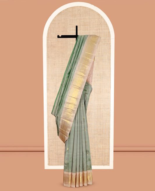 Pale Green Kanchipuram Silk Saree