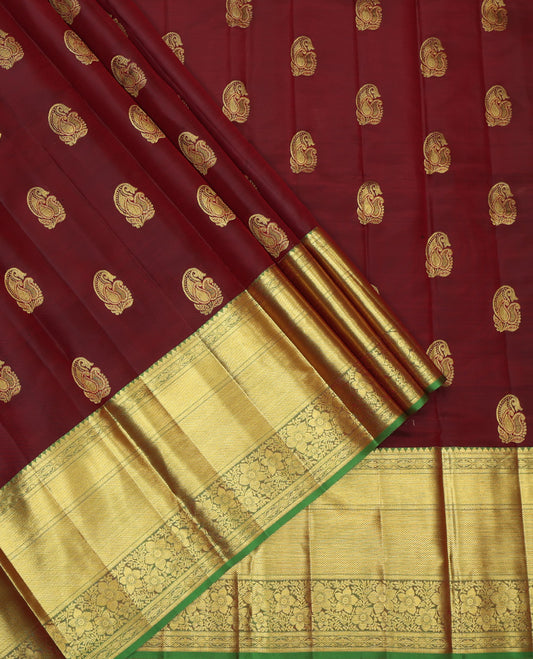 Maroon Pure Silk Pavadai Material Set