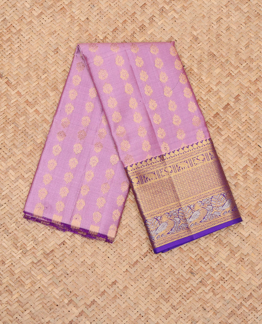Pink Pure Silk Navarathna Pavadai Material Set
