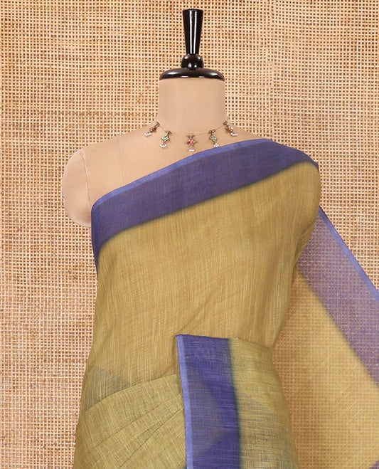 Multi-color Linen Saree, Subtly Sparkled with Stripes on Its Body, Complemented by a Contrast Border, Subtly Striped Pallu, and Comes with a Contrast Blouse